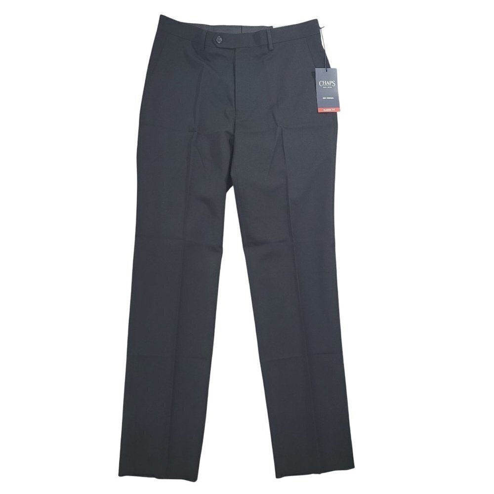 NEW Chaps Women's Classic Fit Suit Trousers Black 32W Polyester Blend// 26PT